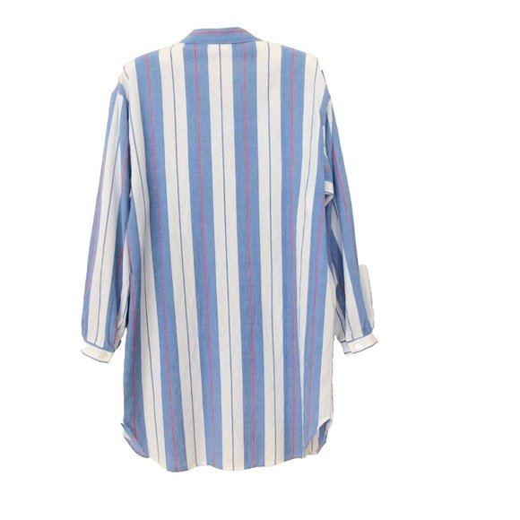 Sun Club by Catalina Vintage Striped Button Up Tunic Blouse Size Small - Picture 2 of 5